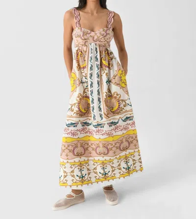 Farm Rio Maritime Magic Sleeveless Maxi Dress In Off-white