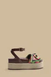 Farm Rio Marsala Scarf Espadrille Flatform Sandal In Brown