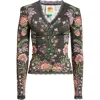 Farm Rio Marvelous Garden Knit Top In Black
