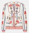 Farm Rio Blouse With Multicoloured Floral Embroidery In White