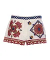 Farm Rio Off White Marys Tiles Shorts Marys Tiles Off-white In White