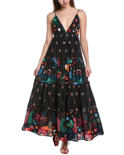 Farm Rio Maxi Dress In Black