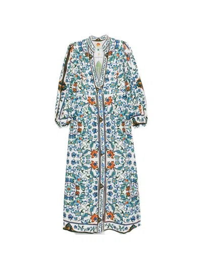 Farm Rio Floratile Long Sleeve Dress For Women In Multi