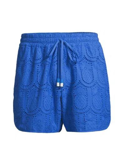 Farm Rio Men's Pineapple Eyelet Shorts In Blue