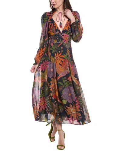 Farm Rio Midi Dress In Blue