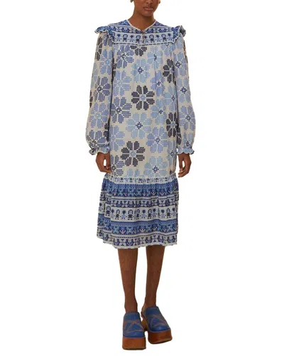 Farm Rio Midi Dress In Blue