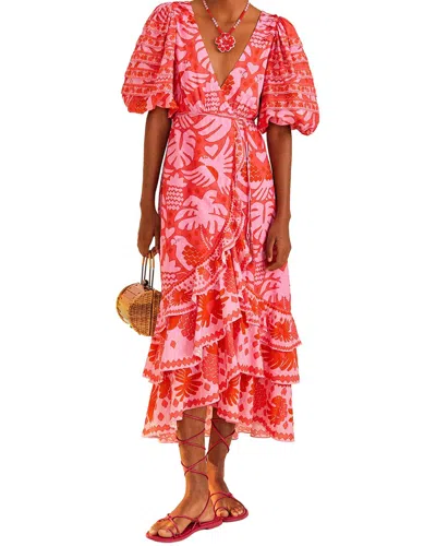 Farm Rio Midi Dress In Red