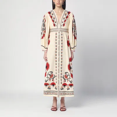 FARM RIO FARM RIO MIDI DRESS WITH FLORAL PRINT