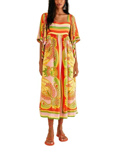 Farm Rio Midi Dress In Yellow