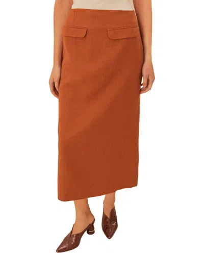 Farm Rio Cotton And Lyocell-blend Midi Skirt In Brown