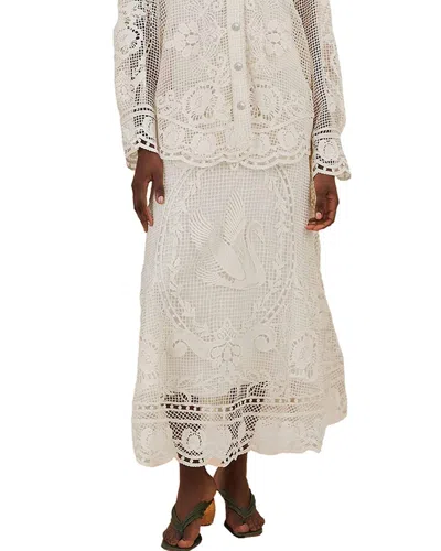 Farm Rio Midi Skirt In White