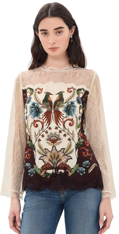 Farm Rio Millena Long Sleeve Blouse Millena Winter White