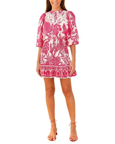 Farm Rio Mini Dress In Tropical Woodcut