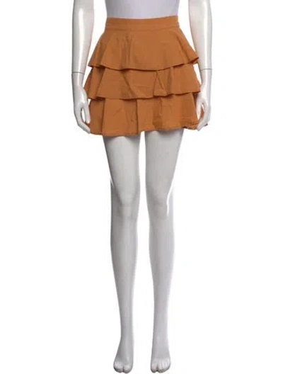 Pre-owned Farm Rio Mini Skirt In Orange