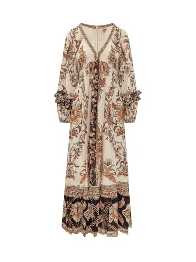 Farm Rio Mini Tropical Vibes Dress In Brown