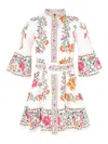 Farm Rio Off-white Delicate Forest Scarves Organic Cotton Mini Dress In White