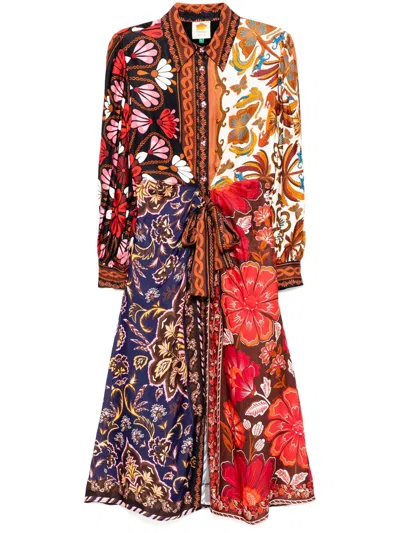 Farm Rio Miranda Midi Dress In 白色