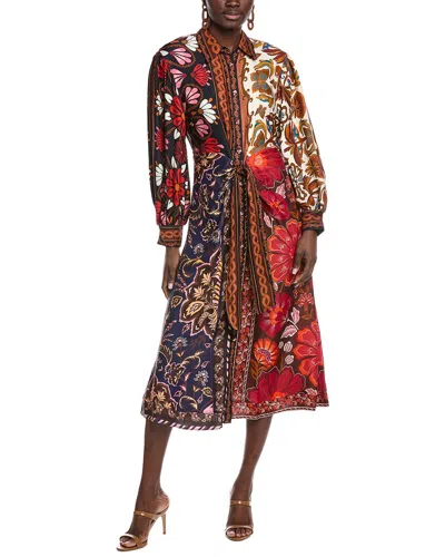 Farm Rio Miranda Mix Multicolor Chemise Midi Dress
