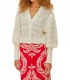 Farm Rio Mix Lace Stitch Cardigan In Off White In Neutral