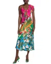 Farm Rio Mixed Flowery One-shoulder Midi Dress In Multi