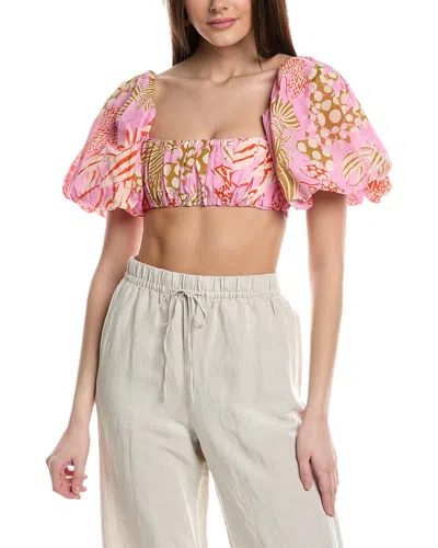 Farm Rio Mixed Lobsters Top In Pink