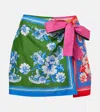 Farm Rio Mixed Scarves Floral Elegance Mini Skirt