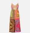 Farm Rio Mixed Scarves Cutout Sundress In Multicoloured