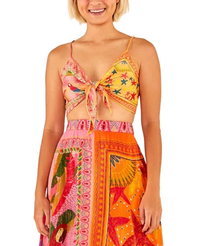 Farm Rio Mixed Scarves Top In Multi