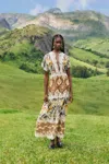 Farm Rio Mixed Snake Garden Maxi Dress In Multi