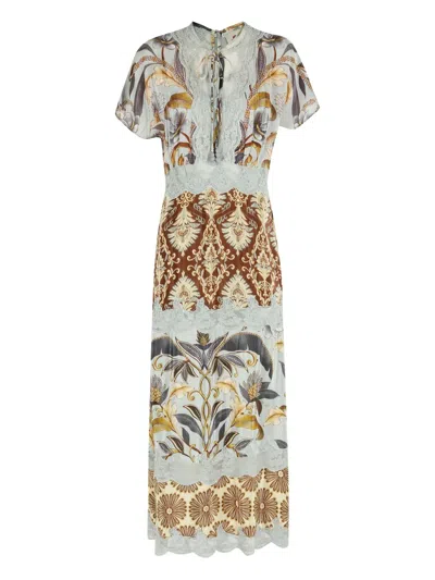 FARM RIO MIXED SNAKE GARDEN MAXI DRESS