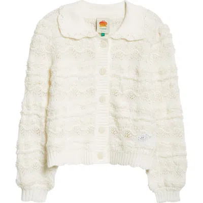 Farm Rio Mixed Stitch Cardigan In Off-white