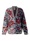 Farm Rio Multicolor V-neck With Cardigan With Floral Motif In Wool Blend Woman In Multi