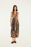 Farm Rio Mixed Winter Garden Lenzing Ecovero Viscose Sleeveless Maxi Dress In Multi