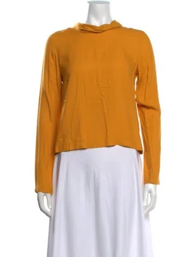 Pre-owned Farm Rio Mock Neck Long Sleeve Top In Yellow