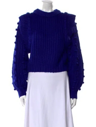Pre-owned Farm Rio Mock Neck Sweater In Blue