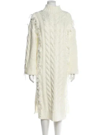 Pre-owned Farm Rio Mock Neck Sweater In Neutral
