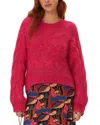 Farm Rio Mohair & Wool-blend Cable-knit Sweater In Pink