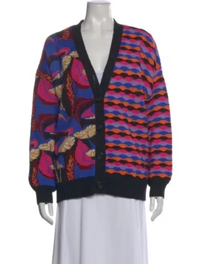 Pre-owned Farm Rio Mohair Patterned Sweater In Multi