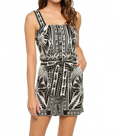 Farm Rio Monochrome Elegance Romper In Off White