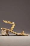 Farm Rio Gold Monstera Heeled Scallop Sandal In Gold