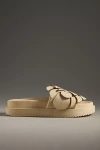 Farm Rio Almond Monstera Anatomic Slide Sandal In White