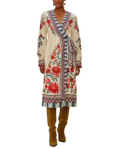 Farm Rio Mosaic Garden Sand Midi Dress In Multi