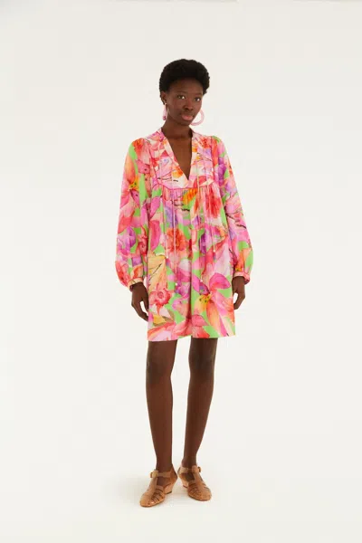 Farm Rio Multicolor Artsy Flora Lenzing Ecovero Euroflax Mini Dress