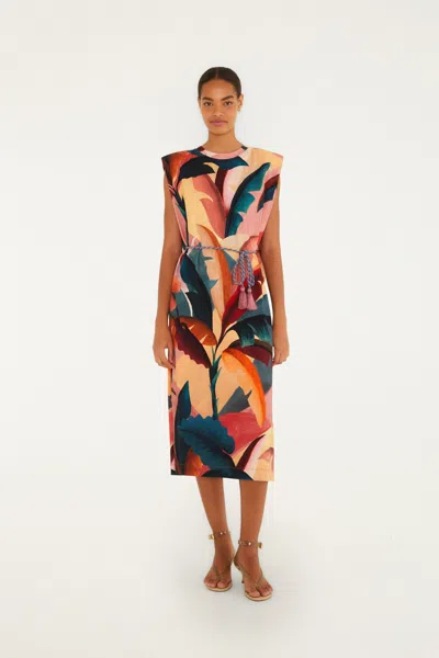 Farm Rio Multicolor Atlantic Rainforest Organic Cotton T-shirt Midi Dress