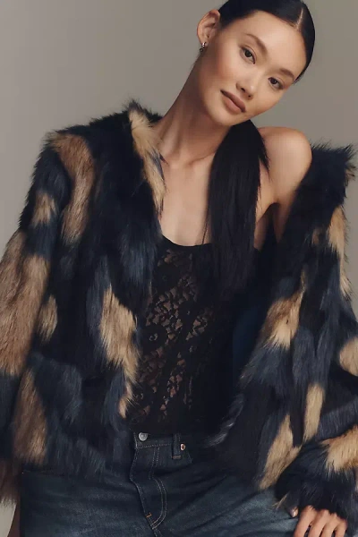 Farm Rio Multicolor Faux-fur Coat Jacket