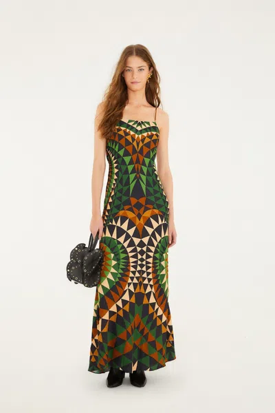 Farm Rio Multicolor Heart Deco Lenzing Ecovero Viscose Slip Maxi Dress