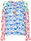 Farm Rio Multicolor Summer Mix Blouse In White