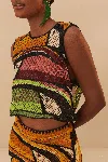 Farm Rio Toucan Tree Open Back Crochet Crop Top