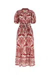 Farm Rio Tropical Cameo Belted Maxi Dress In Off White In White