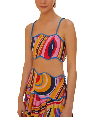 Farm Rio Multicolor Waves Crop Top